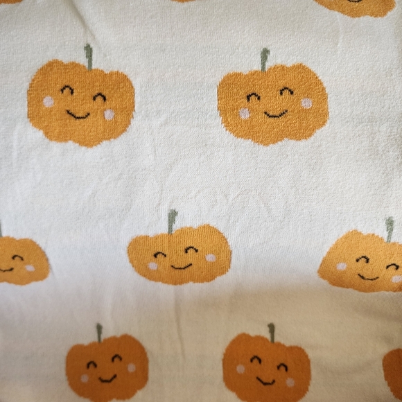 Okeo-Tex 100% Cotton Made In India Cute Pumpkin Print 12"×40" Baby Blanket EUC - Picture 2 of 9